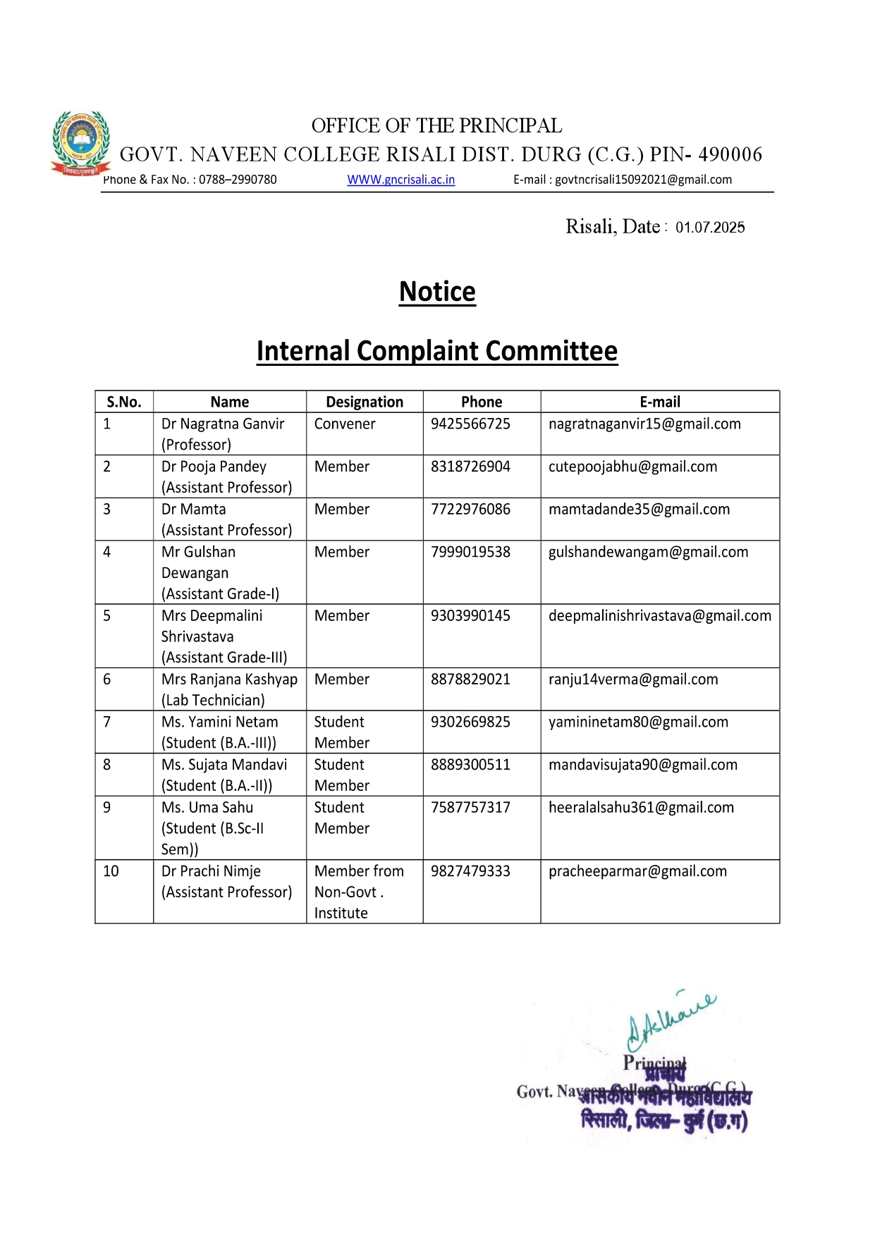 Internal Complaint Committee